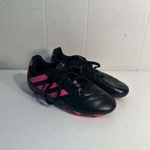 ⚽️ Adidas Goletto VII FG FV2895 youth Girls Boys Sz 12K Black Pink Soccer Cleats